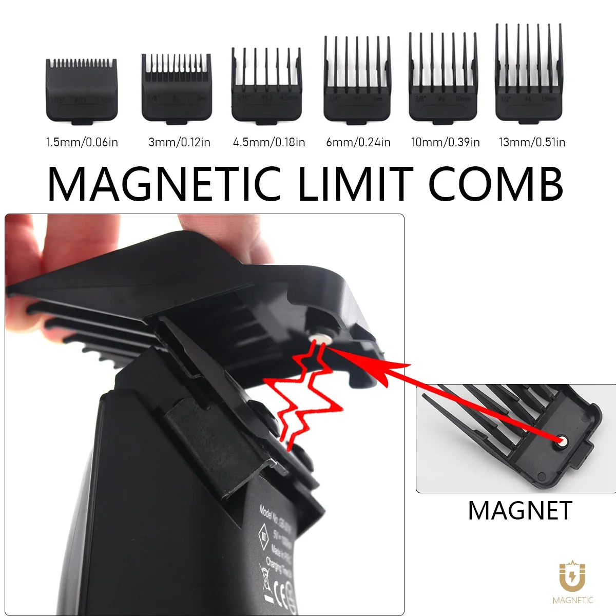 NEW GOBO Magnetic Motor Hair Professional Clipper for Men 9900RPM