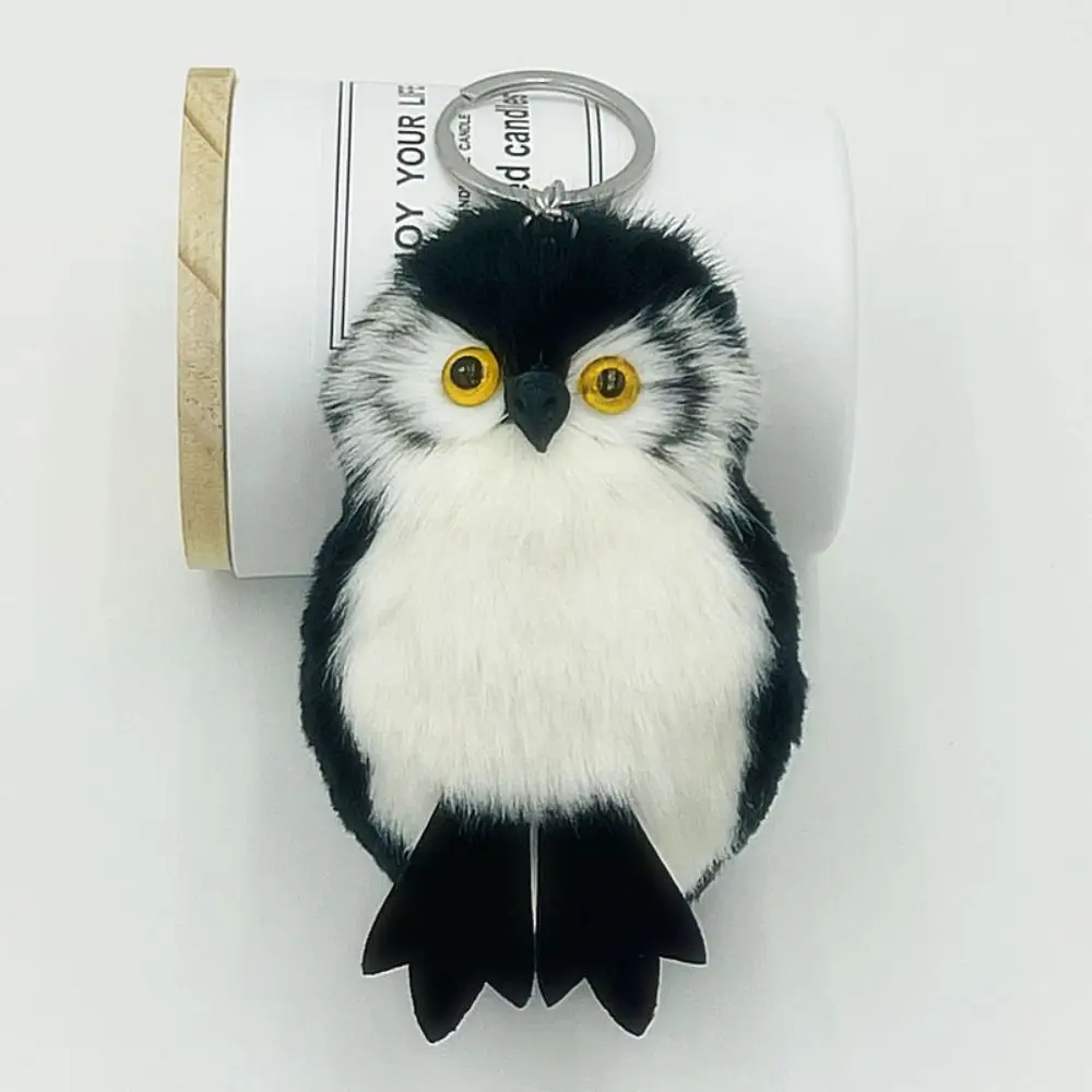 New Cartoon Cute Owl Fur Pendant Keychain Plush Jewelry Owl Fur Ball Caterpillar Bag Ornament Mini Plush Keychain