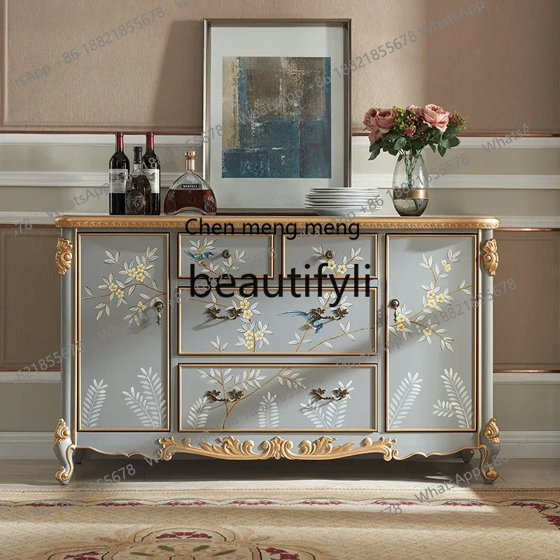 

N178 European style, solid wood locker entry corridor, painted decorative cabinet living room multi-functional locker6220