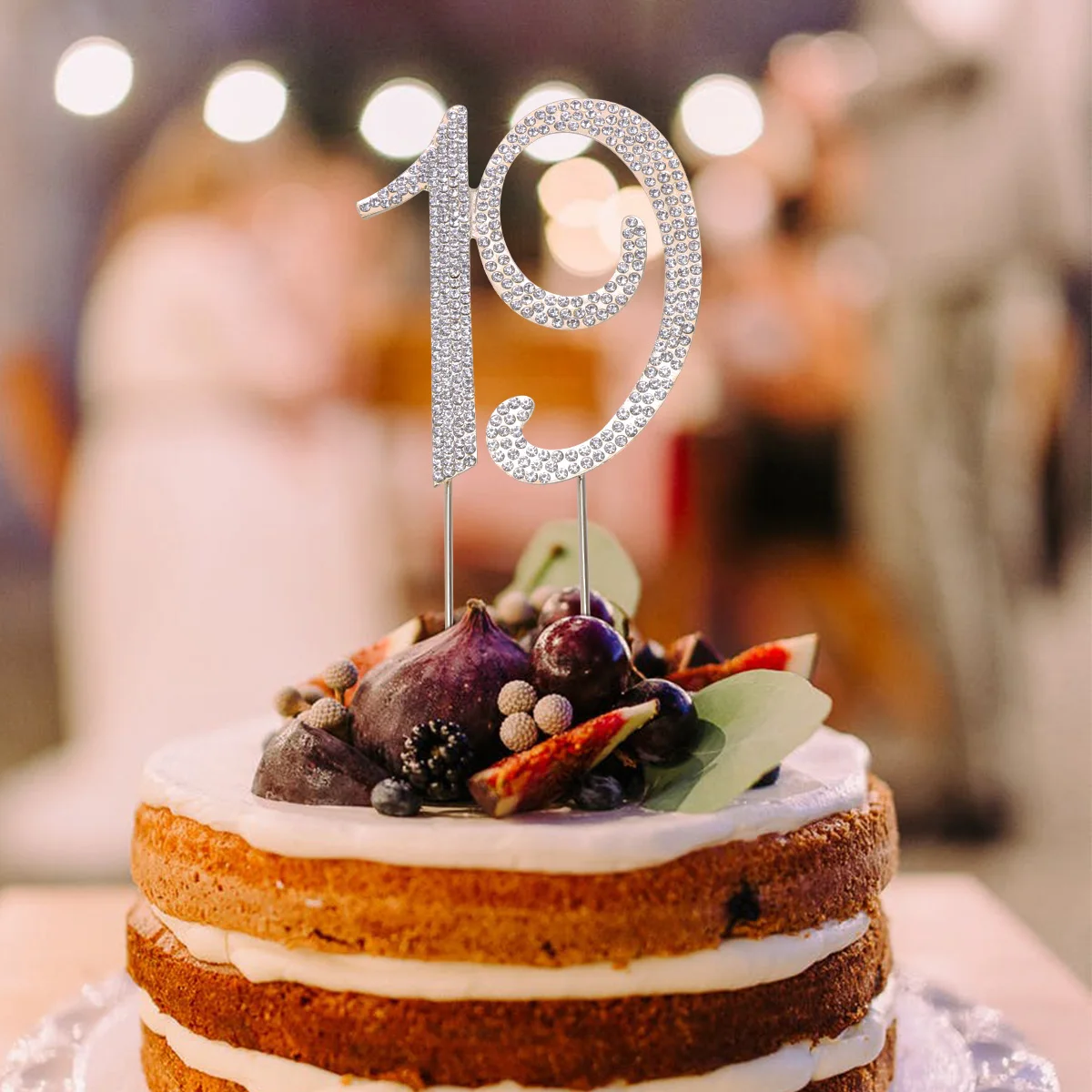 

Rhinestone Cake Topper Number Insert Decorations Birthday Anniversary Reusable Alloy Rhinestones Glitter