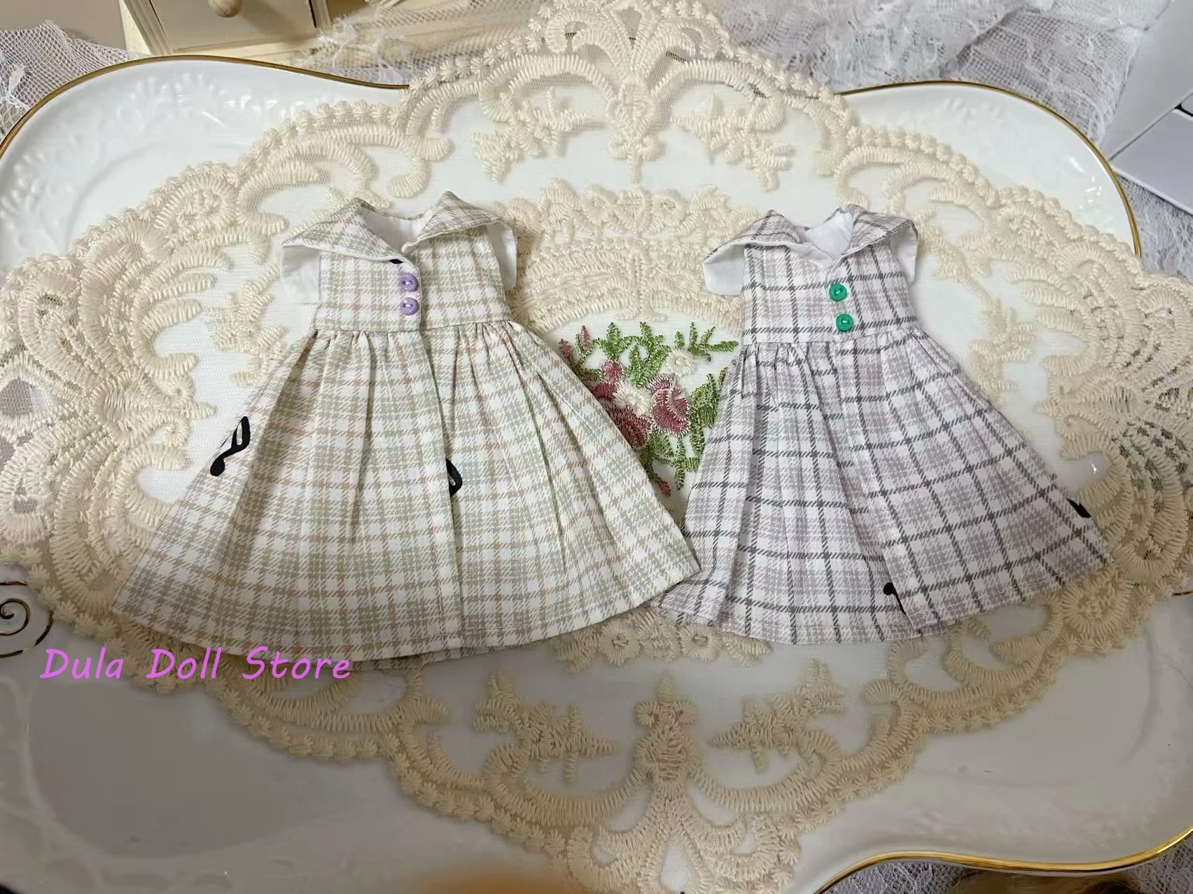 

2026 Dula Doll Clothes Solid color dress with a folded collar for Blythe ob24 ob22 ICY JerryB 1/6 Doll Accessories