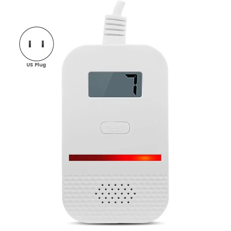 B04C-Portable Household Gas Alarm Natural Gas Detector LCD Display Independent Combustible Gas Alarm