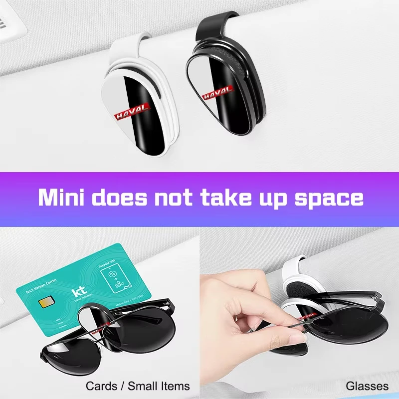Car Sun Visor Sunglasses Holder Glasses Clip Durable Anti-Slip Card Clip for Haval Jolion H6 M6 Dargo Raptor F7 H7 H9
