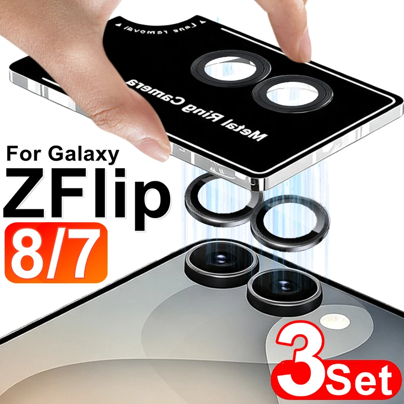 3Set Flip8 Camera Lens Protector for Samsung Galaxy Z Flip 8 ZFlip8 Flip7 Anti-Scratch Metal Lens PLL Tempered Glass Camera Caps
