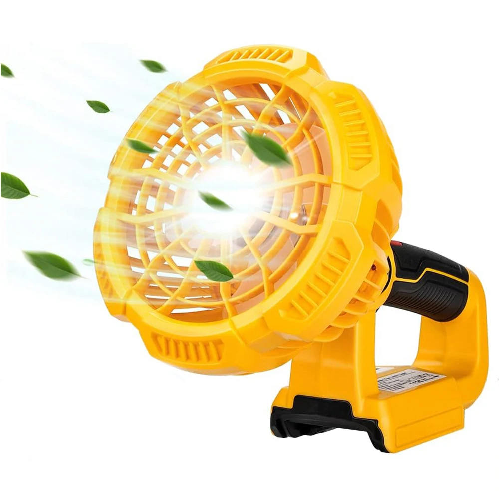 Imagem -02 - Portátil Jobsite Handheld Fan Cordless Camping Fan Dewalt 20v Lithium-ion Battery 9w Led Light Viajando Garagem