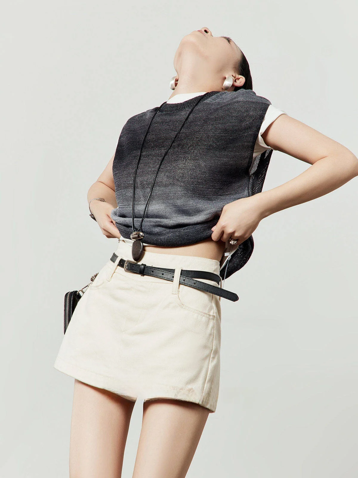 

Женский летний новый свободный вязаный свитер-жилет с круглым вырезом, прямого кроя, для повседневной носки, цельный.