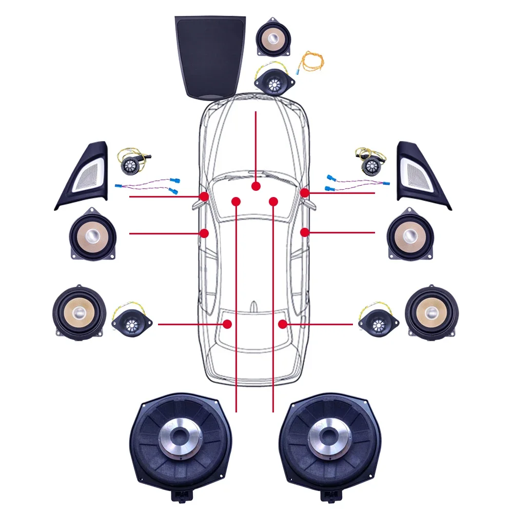 

Speaker upgrade Kit For BMW F10 F11 5 Series car door audio Tweeter Midrange Loudspeaker Subwoofer Bass Full Range HiFi Speakers