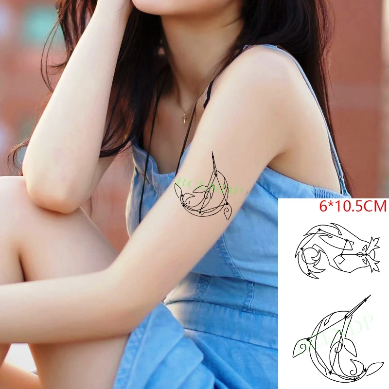 Waterproof Temporary Tattoo Sticker Genshin game Sword Star Pattern Geometric Tatto Flash Tatoo Fake Tattoos for Men Women