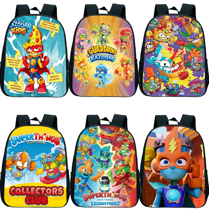 

12 Inch Superthings Backpack for Kids Cartoon Game Kindergarten Bookbags Children Daily School Bags Boys Girls Back Pack Mochila