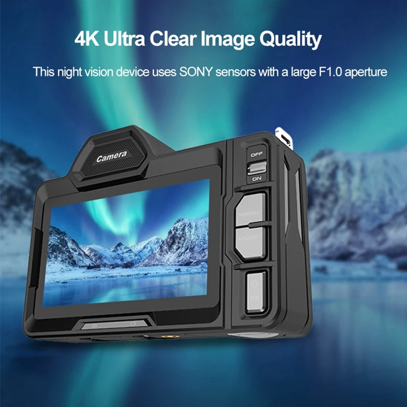 Cámara Digital 4K SLR Wifi visión nocturna a todo Color infrarrojo 10X Zoom Digital cámara de caza al aire libre soporte 5G 800M fácil de usar