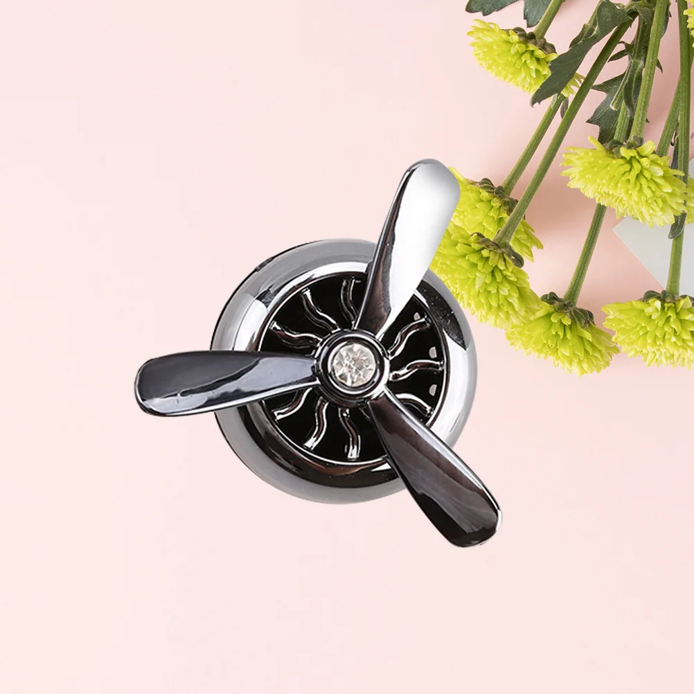 

Car Air Freshener Mini Vent Clip Black Alloy Propeller Fan Essential Oil Diffuser for Car Air Conditioner Perfume