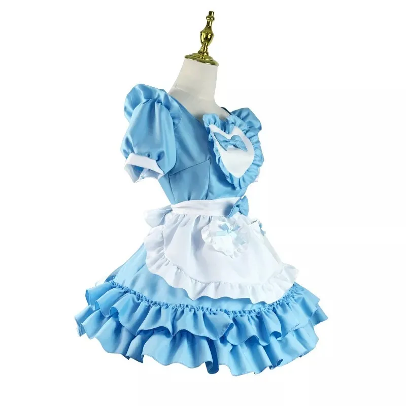 Halloween geselecteerde sissy blauwe lolita meid jurk cosplay aangepast