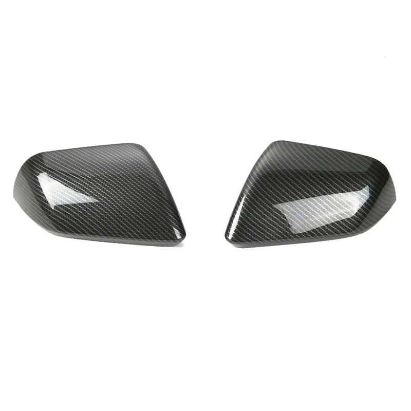 ABS Carbon Fiber Look Side Door Rearview Mirror Cover Trim Shells Cap for Ford Mustang 2015-2020