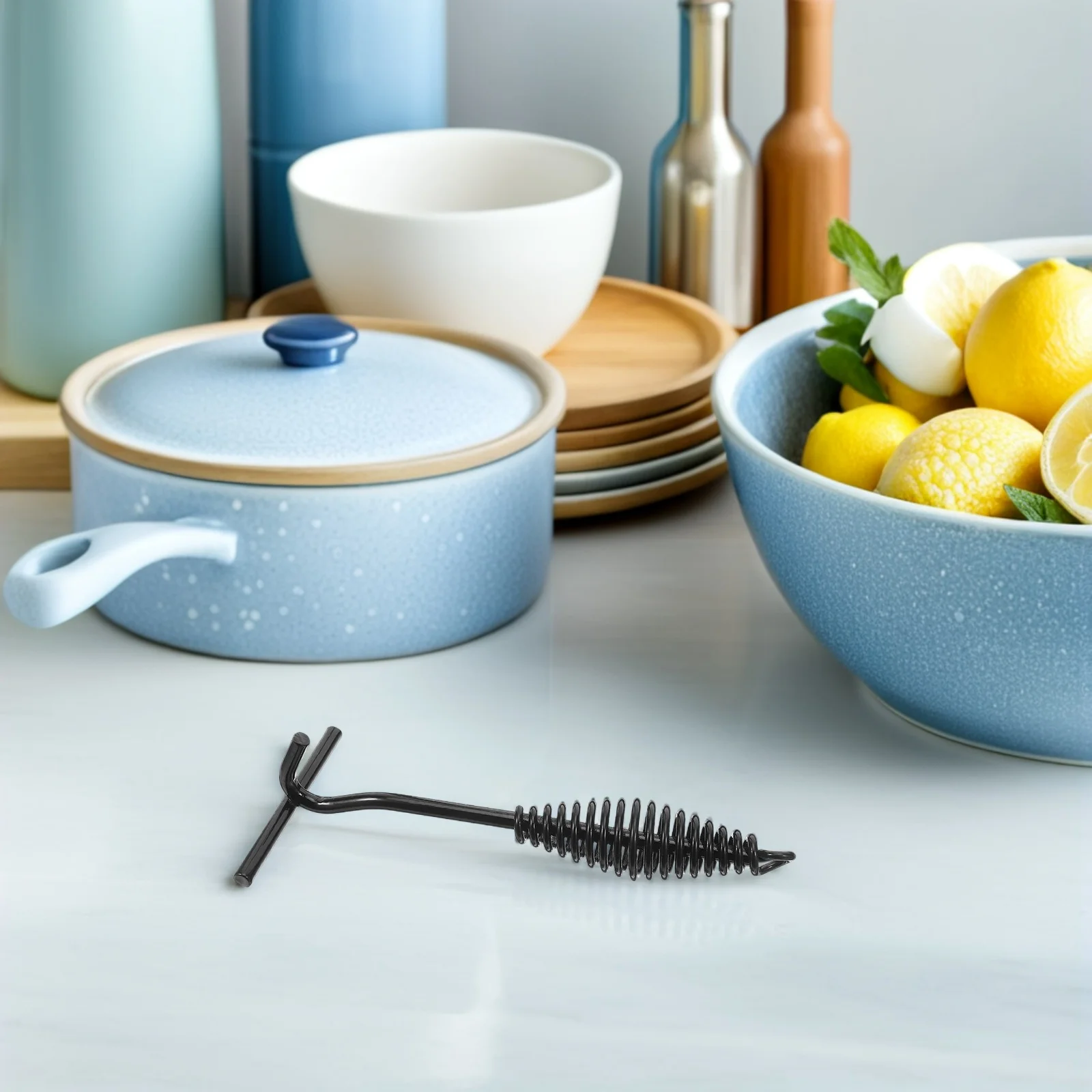 

Dutch Oven Lid Lifter Black Cast Iron Spiral Handle Pot Cover Grabber For Camping Cooking Outdoor Bbq Cast Iron Lid Support