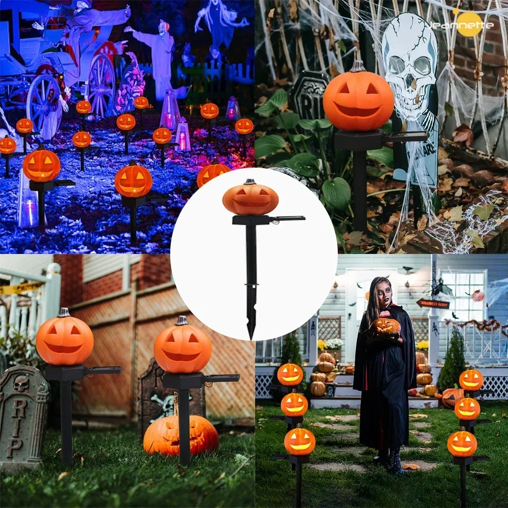 Halloween Solar LED Light Solar Pumpkin Light Outdoor Waterproof Solar Lawn Lamp for Festival Holiday Garden Decoration Lighting