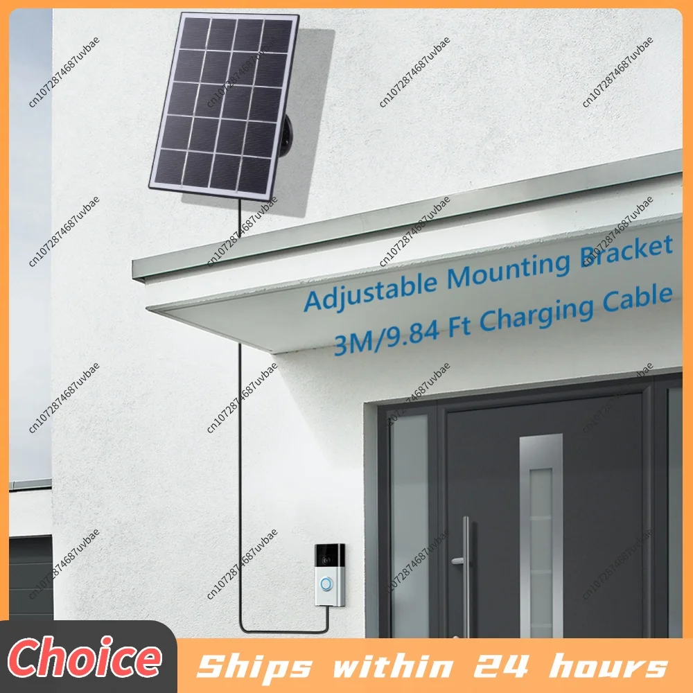 4W 5V Solar Panel Charger 9.8Ft Charging Cable Portable Solar Panels for Ring Video Doorbell 4/3/3 Plus/2 Camera Charger