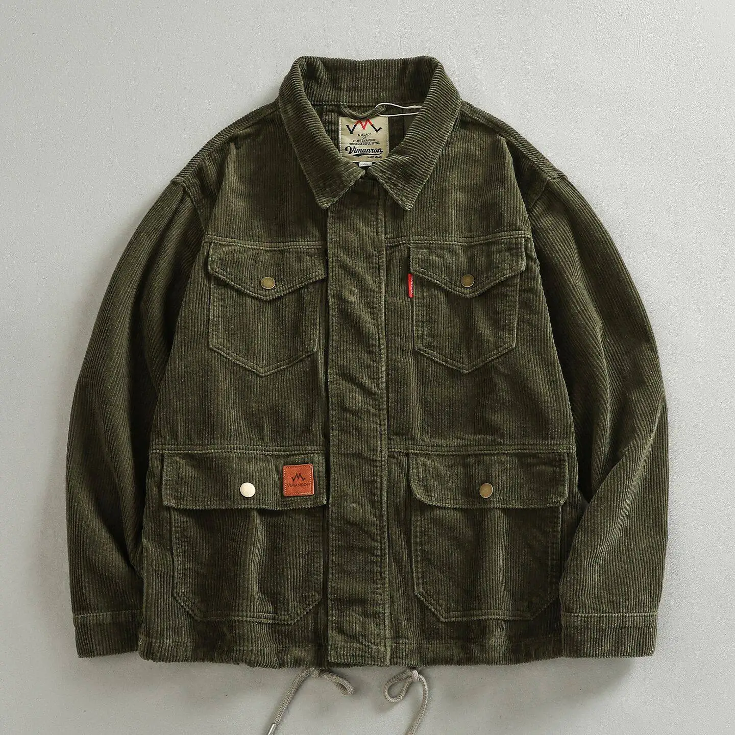 

Spring and Autumn new trendy men's heavyweight pure cotton retro work jacket, American casual loose short and versatile coat