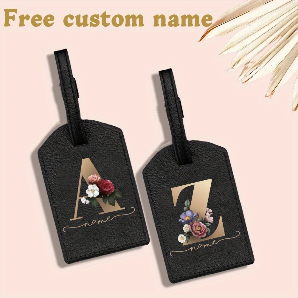 

Custom Luggage Tag with Name – Stylish Letter Design, Black & Golden Accents, Lightweight & Durable for Suitcase Identification