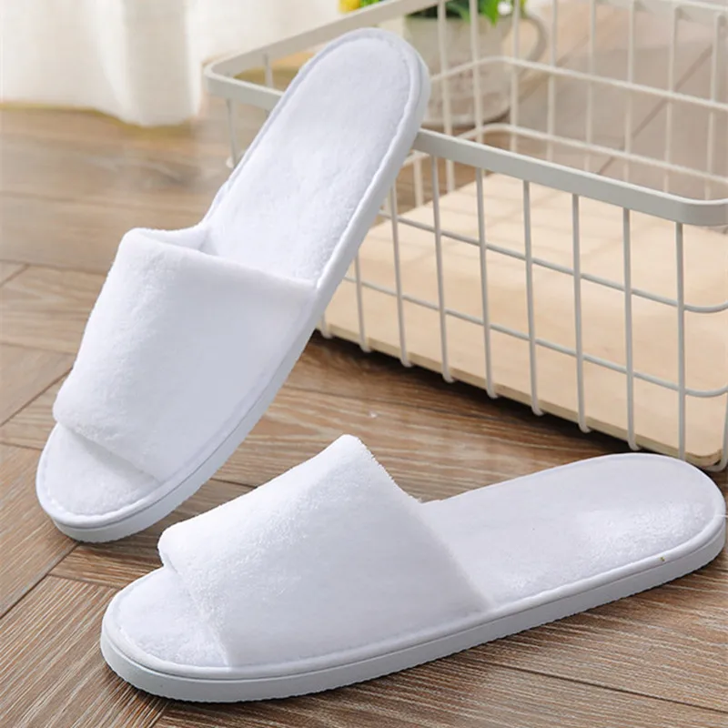 Winter Fleece Warm Slippers Non-slip House Hotel Shoes For Women Solid Flat Sandals Half Pack Flip Flops Men's Ladies Shoes