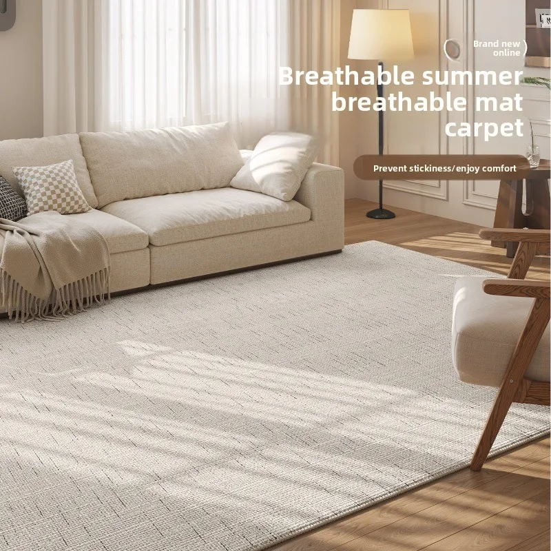 mat carpet, living room cream wind new floor mat, summer imitation sisal home bedroom silent small bedside blanket