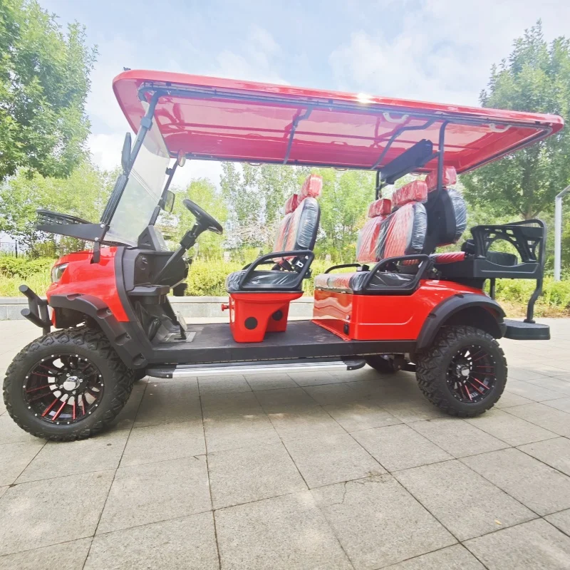Carro de Golf todoterreno de diseño moderno, Scooter Eléctrico de 6 plazas, carrito de Golf eléctrico de caza con parabrisas plegable, altavoces Bluetooth