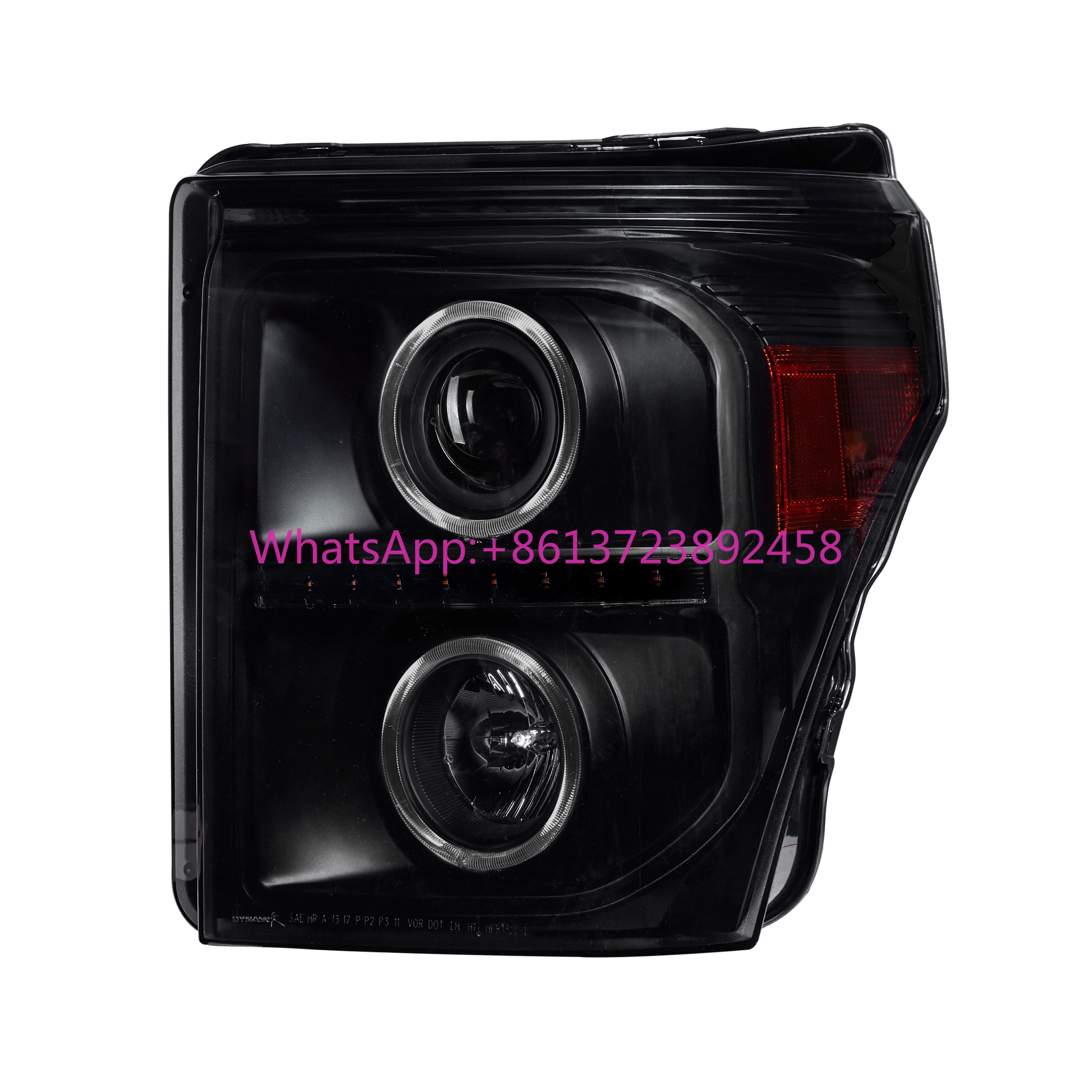 

Hot-selling Dual Halo Projector Headlights W/ LED Turn Signal Lights for 2011-2016 Ford F250 F350 F450 F550(Black /Smoke)