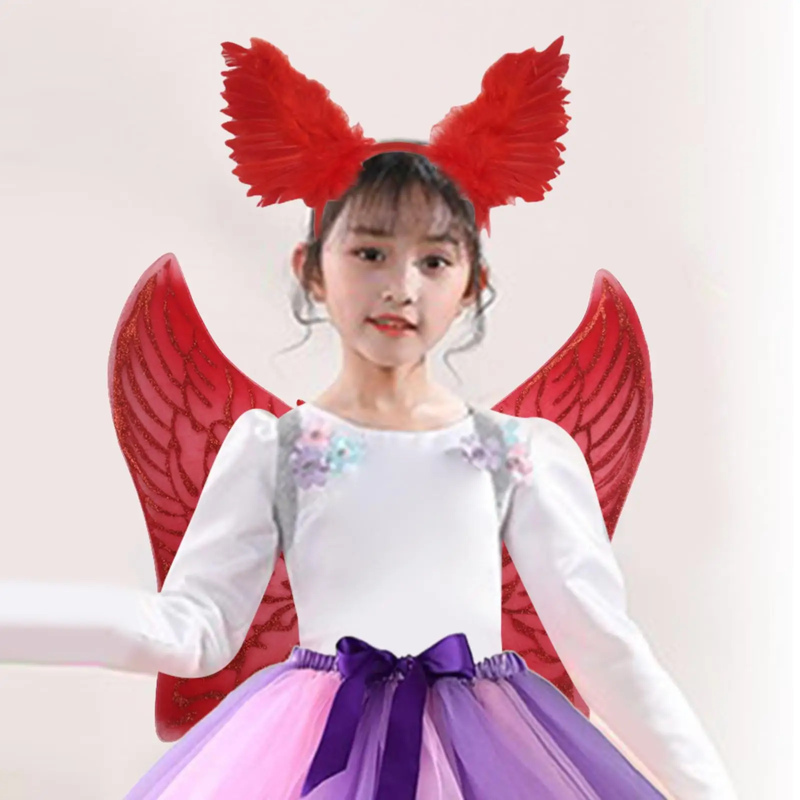 フェザー エンジェル ウィング 大人 子供 プリンセス コスプレ ハロウィン カーニバル パーティー用 レッド