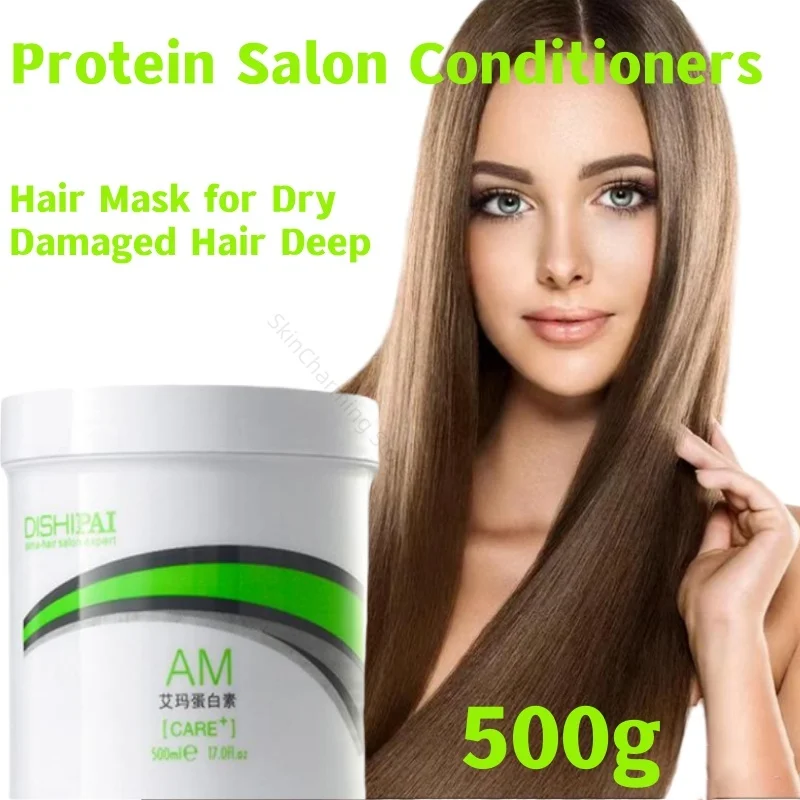 500ml AM Protein Salon Conditioners Repair Hair Mask for Dry Damaged Hair Deep Conditioning Hydrate Nourish Smooth Improve Frizz