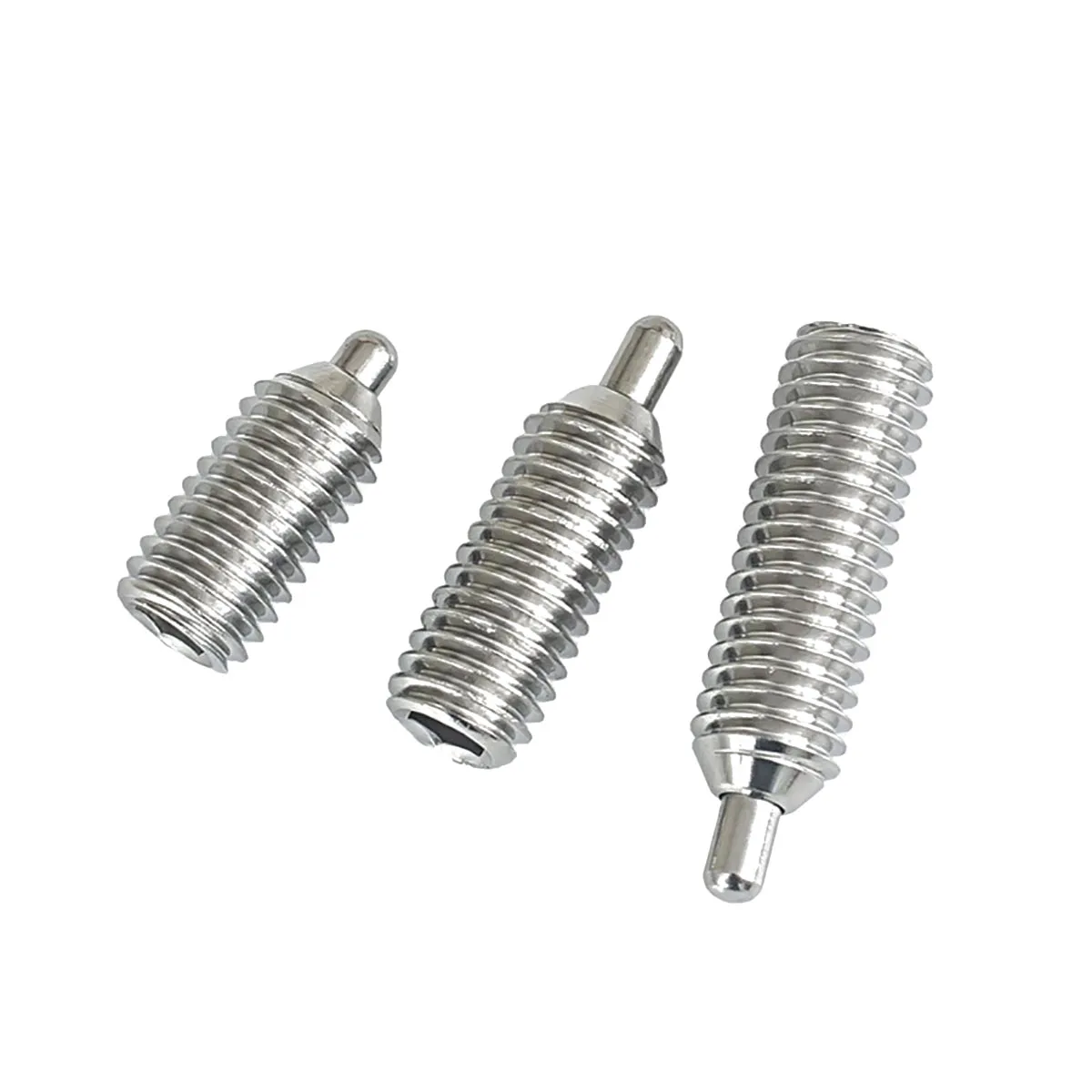 M3~M12 Hex Socket Screw with Spring Pins Thread Pin Grub Point Set Screw 304 Stainless Steel Spring Plunger with Round-ended