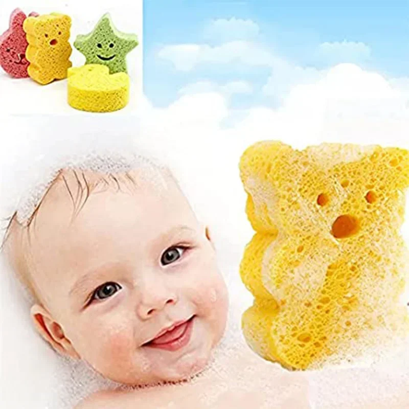 Baby Sponge for Bathing, Natural Kids Infants, Toddler Bath Shower Time, Cute Animal Shapes Konjac Baby Bath Toys Tub Sponge