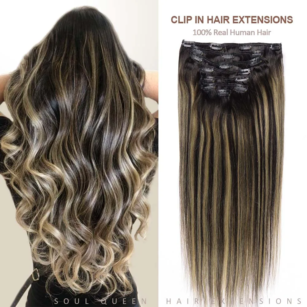 

Clip In Hair Extension Human Hair Highlights Double Weft Natural Remy Human Hair Extensions Brazilian Clip In Hair Extensions