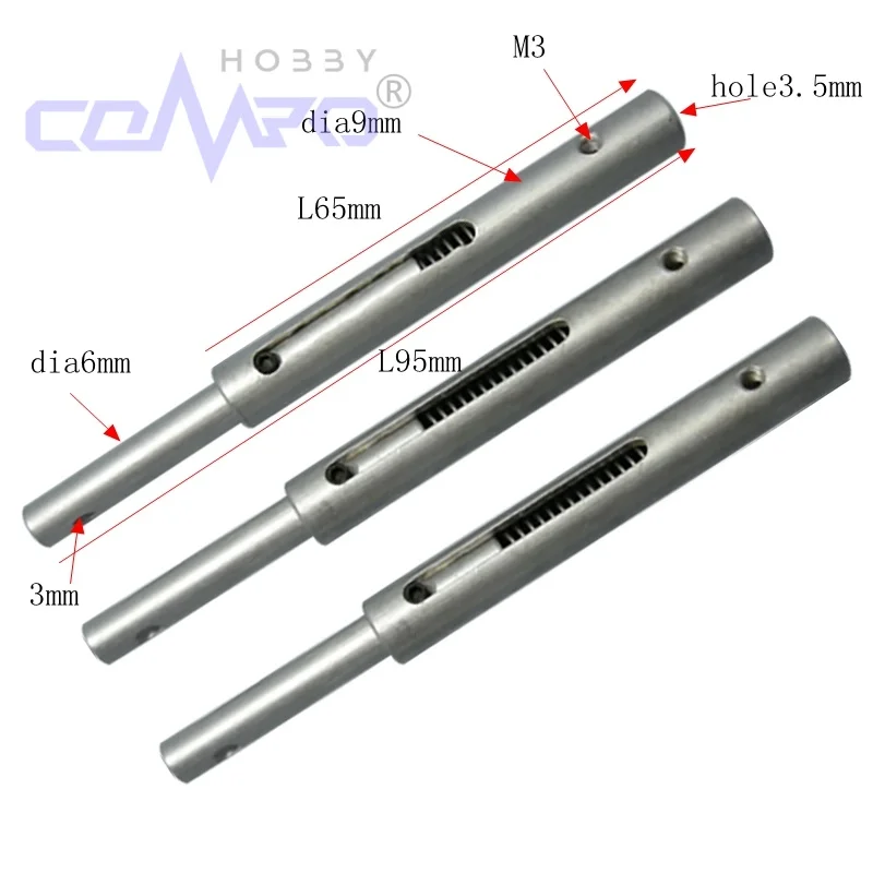 Jambes de train d'atterrissage Anti-Vibration légères en alliage d'aluminium, tige droite d'amortisseur pour modèle d'avion RC, accessoire de pièce, 3 pièces