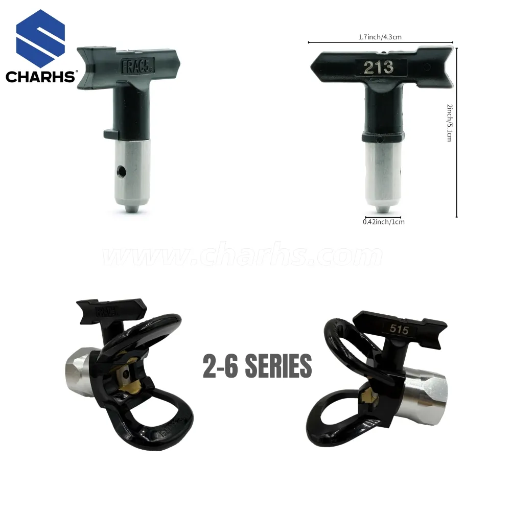 

Black Airless Spray Nozzle Spray Tips 1-6 Series Reversible Tip For Airless Paint Sprayer 213/311/ 315/413/417/517/519/211/625