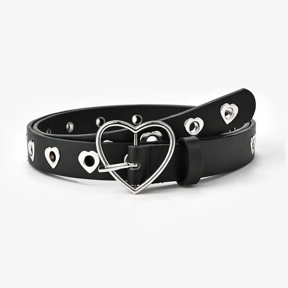 

Love Buckle Women Belt Stylish Heart-shaped Buckle Women's Jeans Belt with Adjustable Length Hollow Decorative for Fashionable