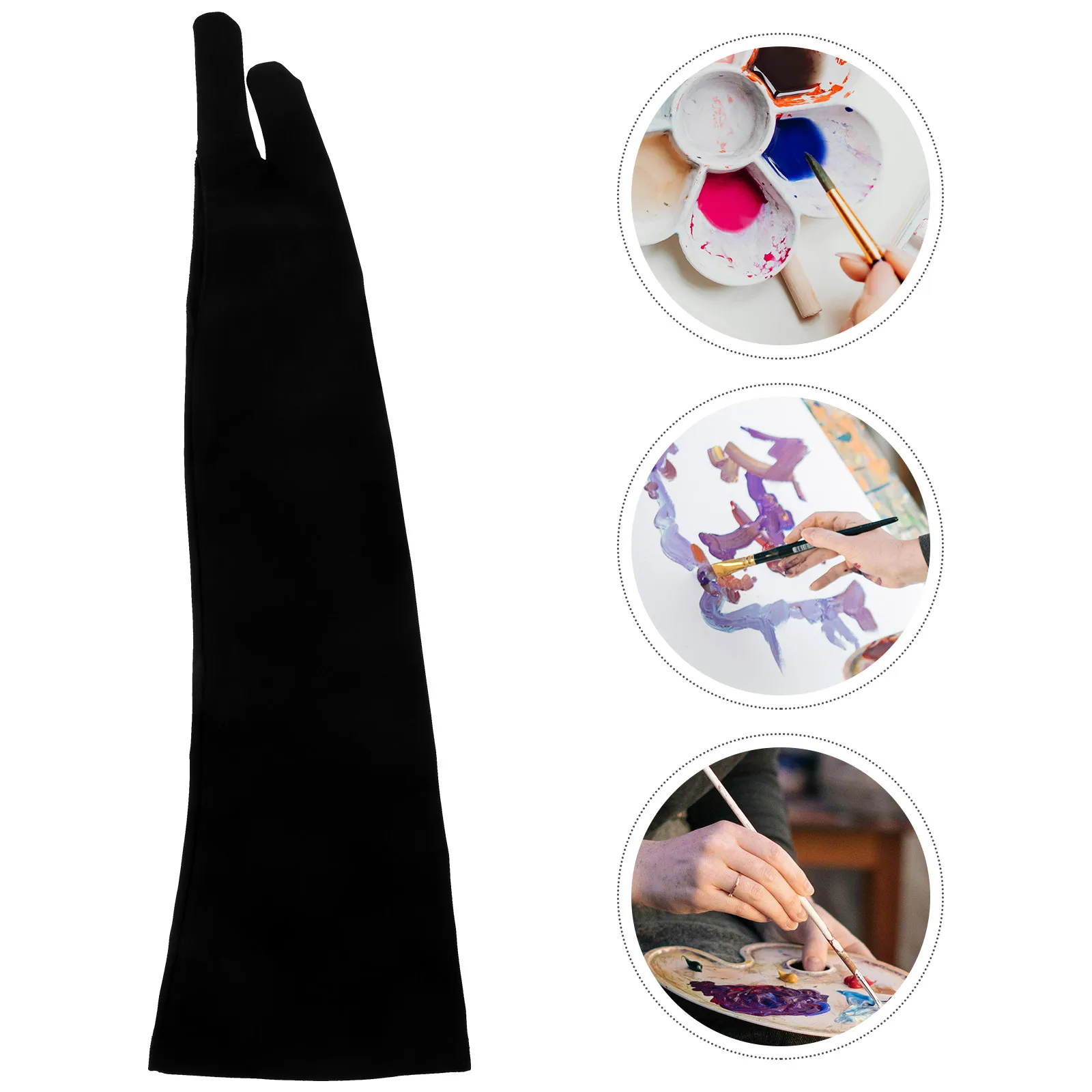 

Artist Drawing Glove Painting Gloves Tablet Right Hand Protective Two-finger Black Digital
