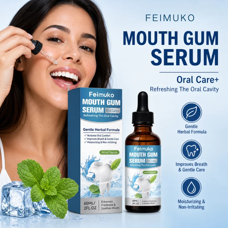 60ml Herbal Gum Care Serum Mint Taste Freshen Oral Cavity Relieve Discomfort Gentle Non Irritating Daily Mouth Cleaning Drops