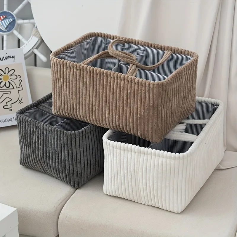Multi Functional Storage Basket Mommy Bag Diaper Storage Basket Compartmentalized Storage for Mother Baby Bags Organization