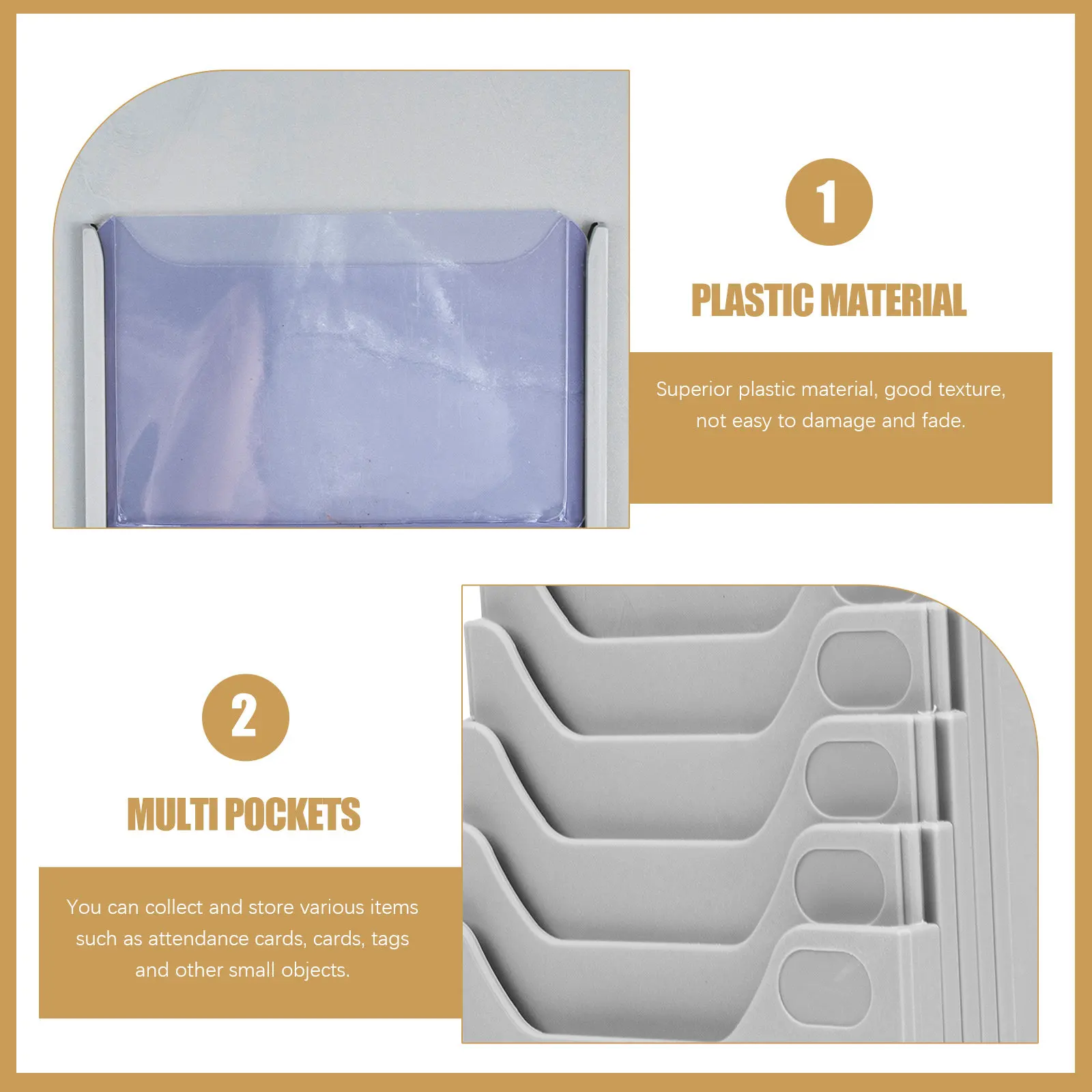 Material Card Rack Superior Plastic Hanging Warehouse Material Card Holder Multi Pocket Storage Organizer Attendance Badge