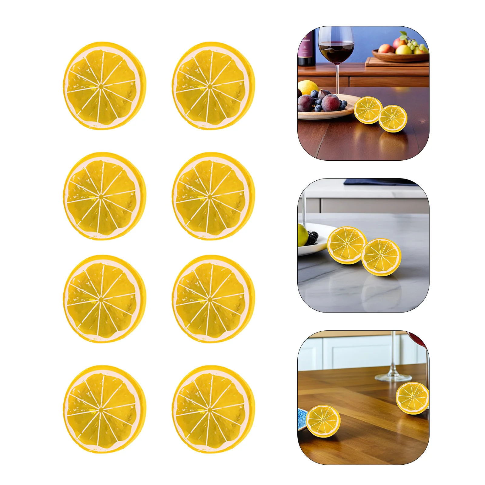 

20Pcs Artificial Lemon Slices Bright Plastic Fake Fruit Decoration Photography Props Room Table Display Artificial Lemon Slices