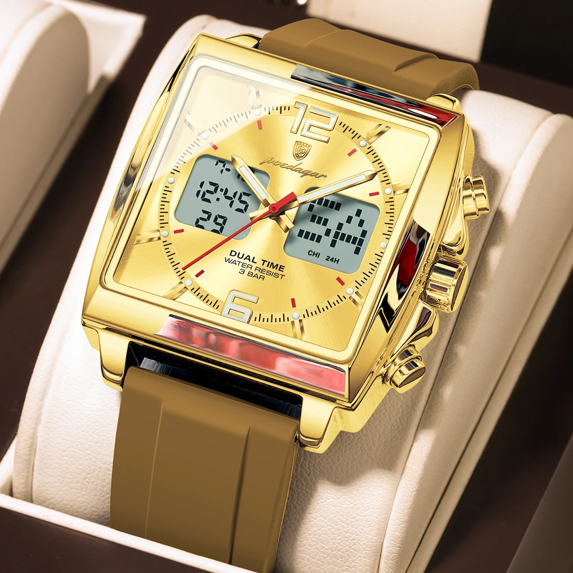Men's Electronic Square LED Alarm Chronograph Watch