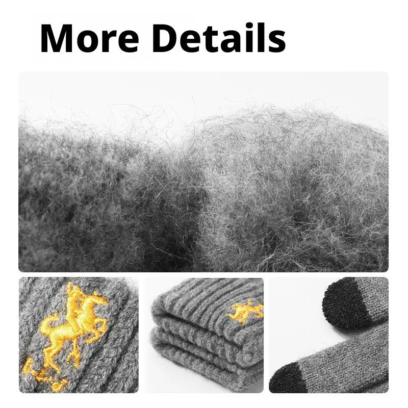 Winter Universal Warm Gloves For Winter Velvet Thickened Cold-Proof & Warm Wool Elastic Knitted Sking Hiking Gloves