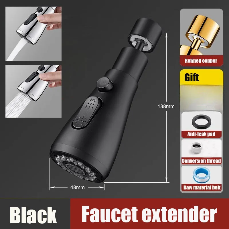 1pc Faucet Extender 360 Rotation Sprayer Kitchen Taps Anti-Splash Tap Booster Shower and Water Saving Faucet