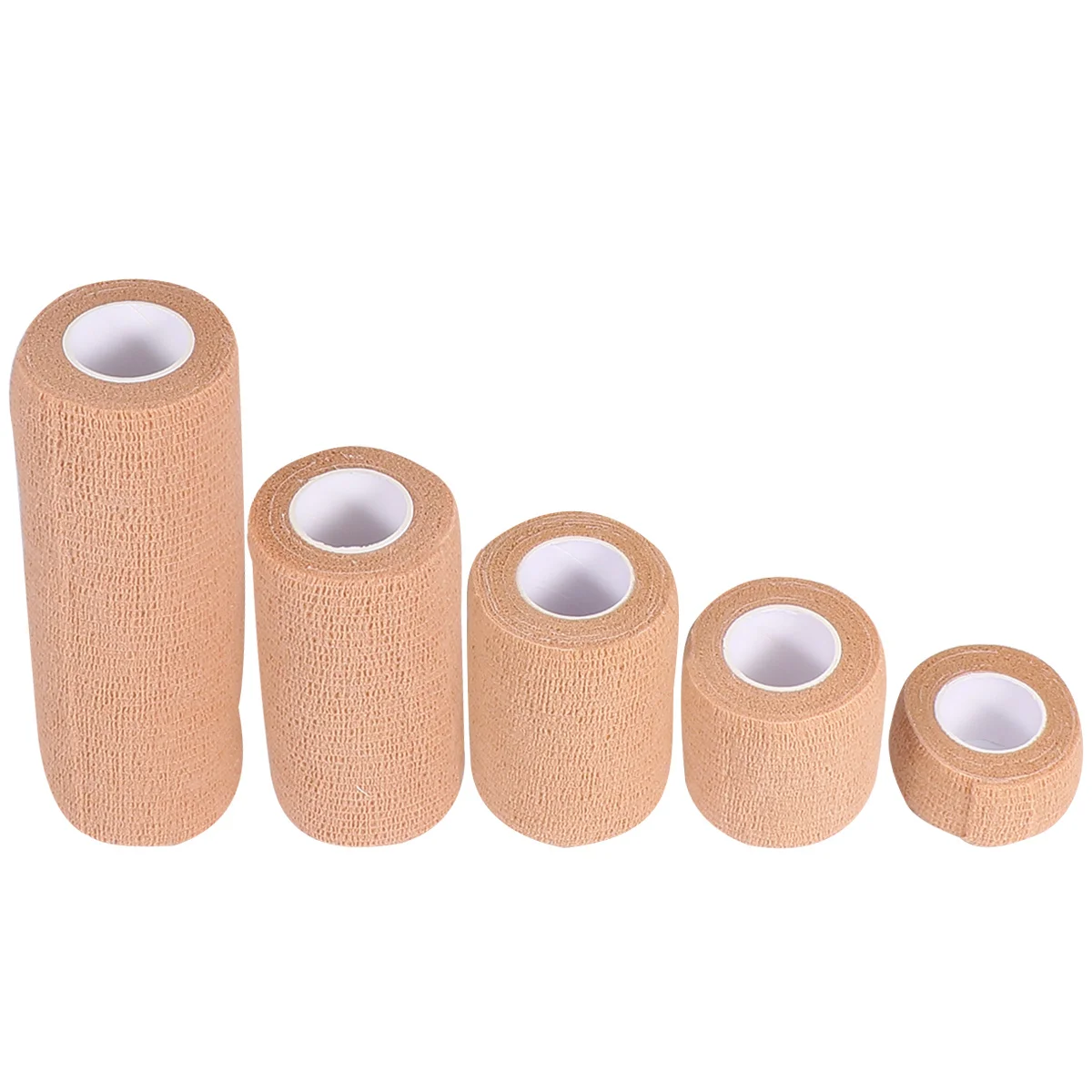 

5Pcs Self- Elastic Bandages Cohesive Sports Tape First Aid Tape Flexible Durable Skin Color Sizes Cohesive Bandages
