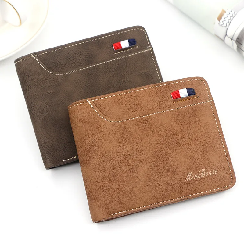 Portefeuilles courts pour hommes, pochette porte-cartes, poche à monnaie, portefeuille pour hommes, nouvelle marque de mode, porte-photo, petits sacs à main pour hommes