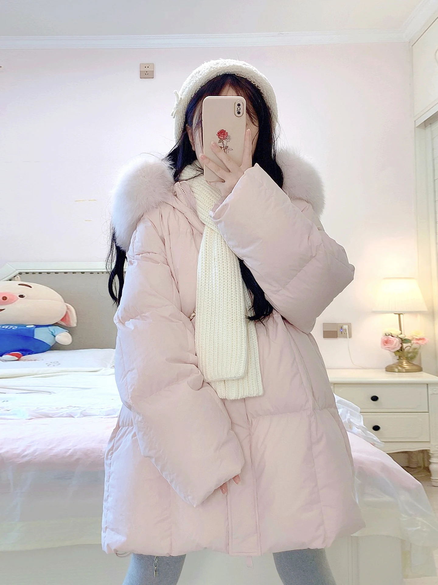 Giacca Invernale Lunga da Donna Gialla, Calda, con Chiusura a Zip, in Fibra di Poliestere, Collo in Pelliccia Sintetica, per Pendolari e Attività all'Aperto