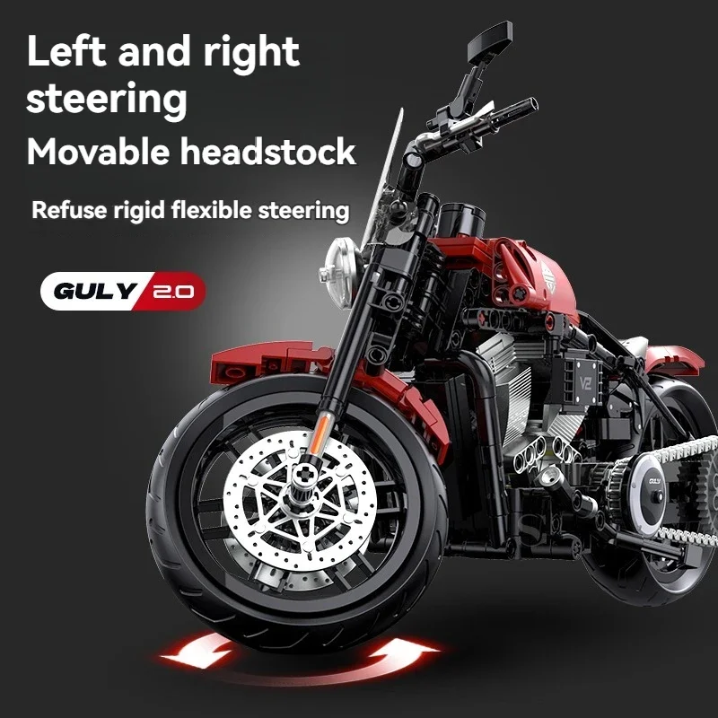 การวิเคราะห์ Creative รถจักรยานยนต์ Building Blocks ชุด MOC ชุด STEM การศึกษาของเล่นก่อสร้างสําหรับเด็กของขวัญ DIY อิฐ