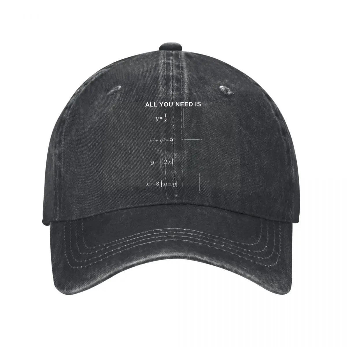 You Need Love Math Science Equation Graph Baseball Cap Men Women Distressed Washed Sun Cap Outdoor Hat