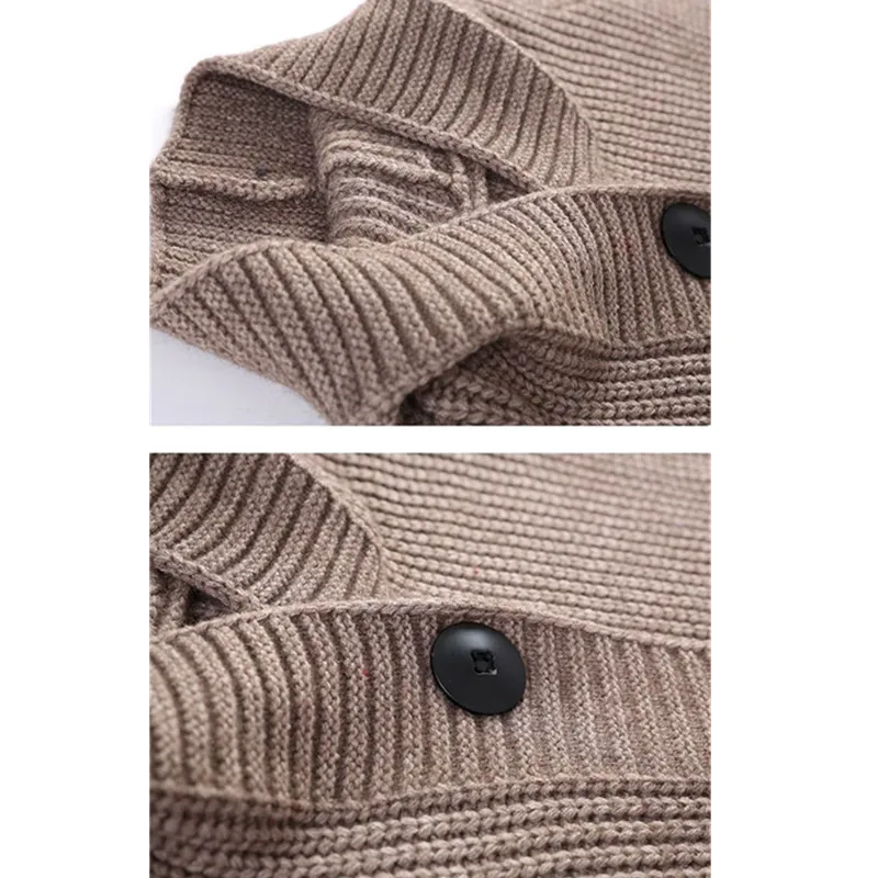 Wiosna 2026 Nowa Koreańska Moda Damski Długi Kardigan Dzianinowy Luźny Gruby Sweter Casual Vintage z Kapturem Odzież Dzianinowa B1350