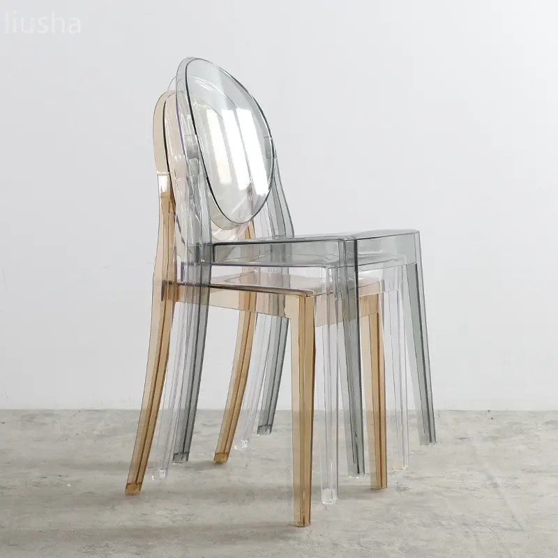 

Nordic dining chair ghost chair devil home plastic crystal stool acrylic transparent makeup chair plastic chair vanity chair