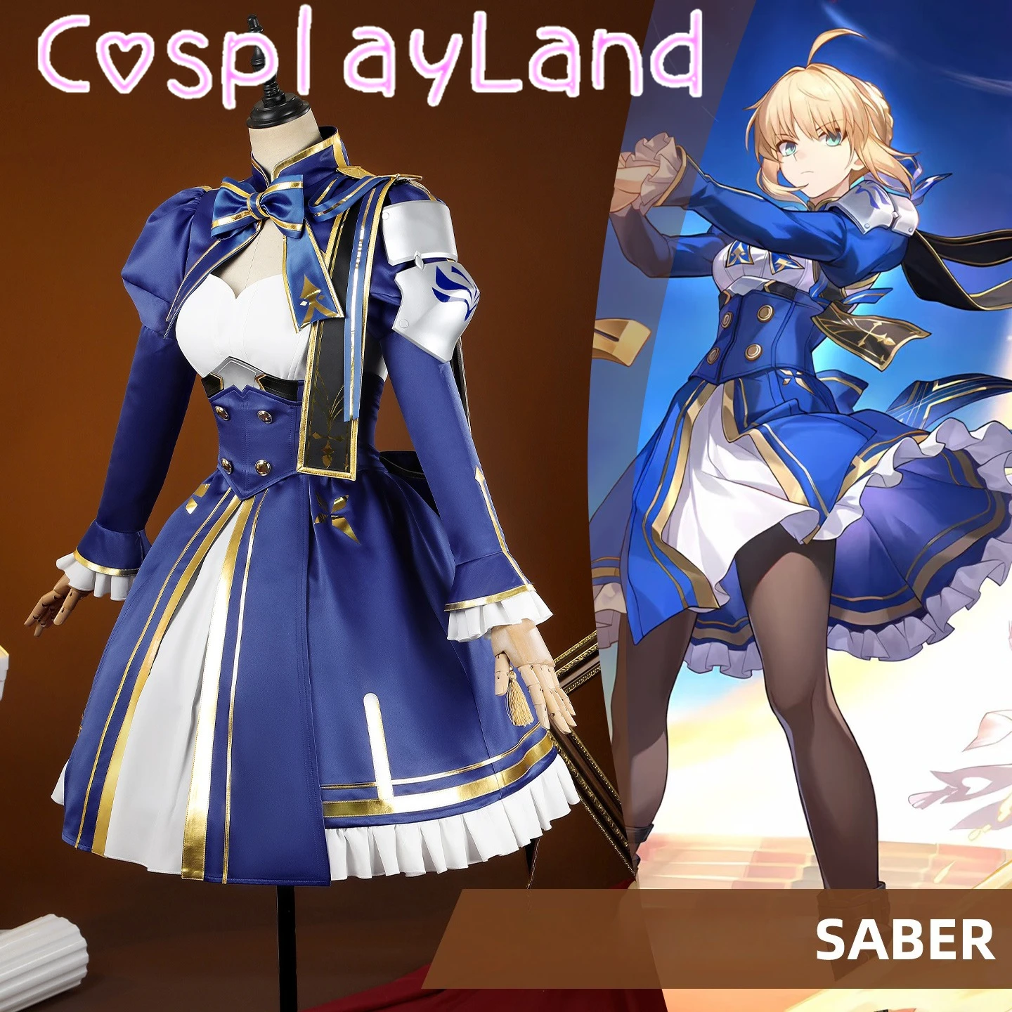 

Saber Cosplay Costume Honkai: Star Rail x Fate Women Dress Costume Saber Cosplay Christmas Halloween Costumes Comic Con Dress